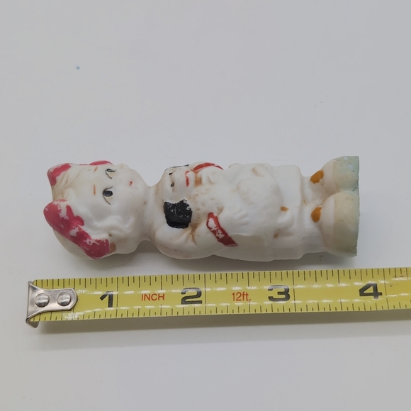 Vintage Bisque Ceramic Girl With Bows Figurine with Dog - Picture 6 of 6